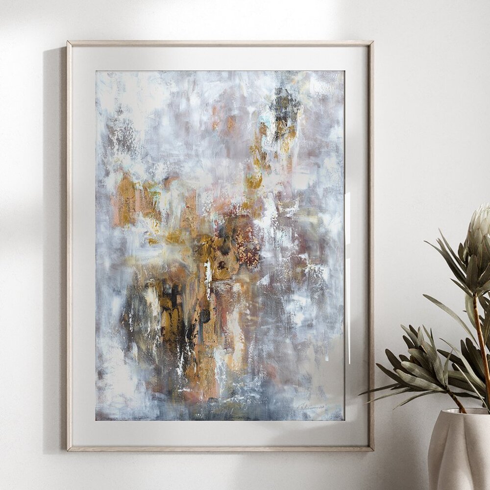 Abstract Art Print, Frame it Yourself, Home Decor, Colorful Art, Gray Art